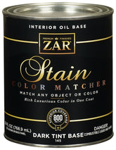 ZAR 14512 Wood Stain, Tint Base, Dark Brown, Liquid, 1 qt, Can